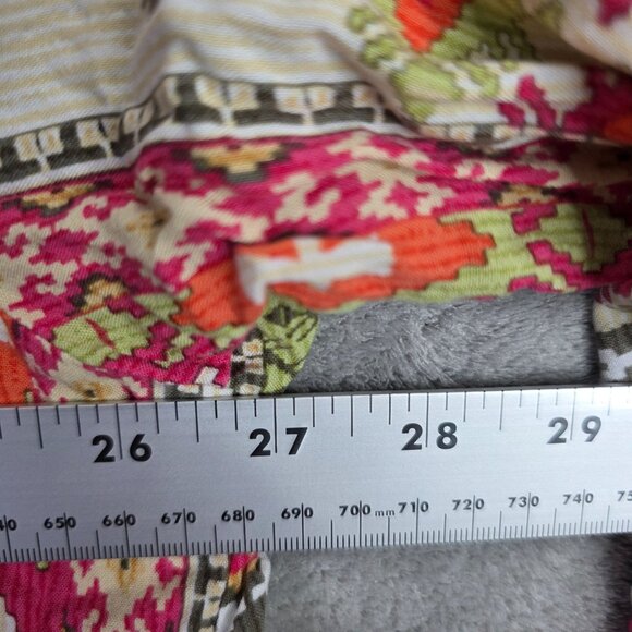 Womens Ruby Rd Multicolor Aztec Print Blouse V Neck Roll Tab Sleeve Rayon 2X - Picture 6 of 8